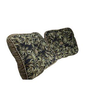 Waverly 15" Maui Ebony Gusset Pillow Set Cotton/Polyester Black & Green Tropical